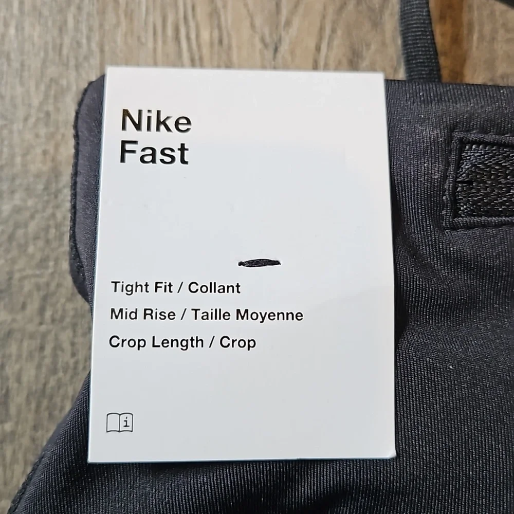 Nike Fast Women's Mid Rise Crop XS Running Leggings. NWT - Picture 4 of 5